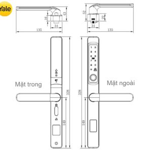Khoá điện tử cửa nhôm Yale YDMA 100NP