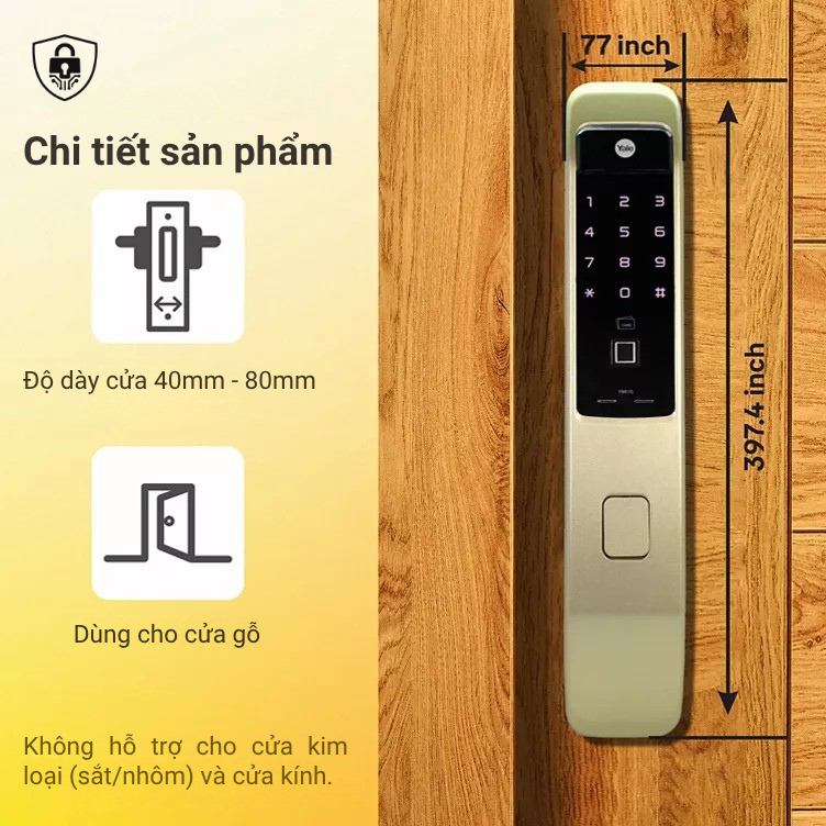 KHÓA ĐIỆN TỬ YALE YMI70A KHÓA ĐIỆN TỬ YALE YMI70A