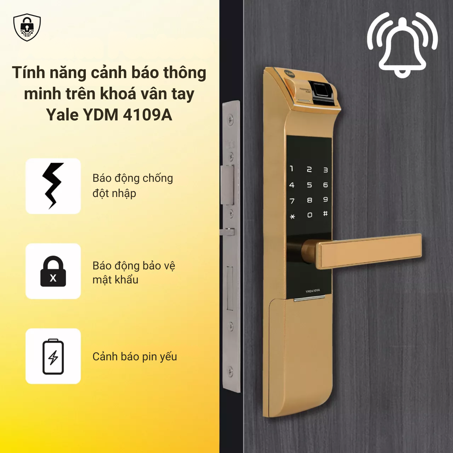 KHÓA VÂN TAY YALE YDM 4109A KHÓA VÂN TAY YALE YDM 4109A