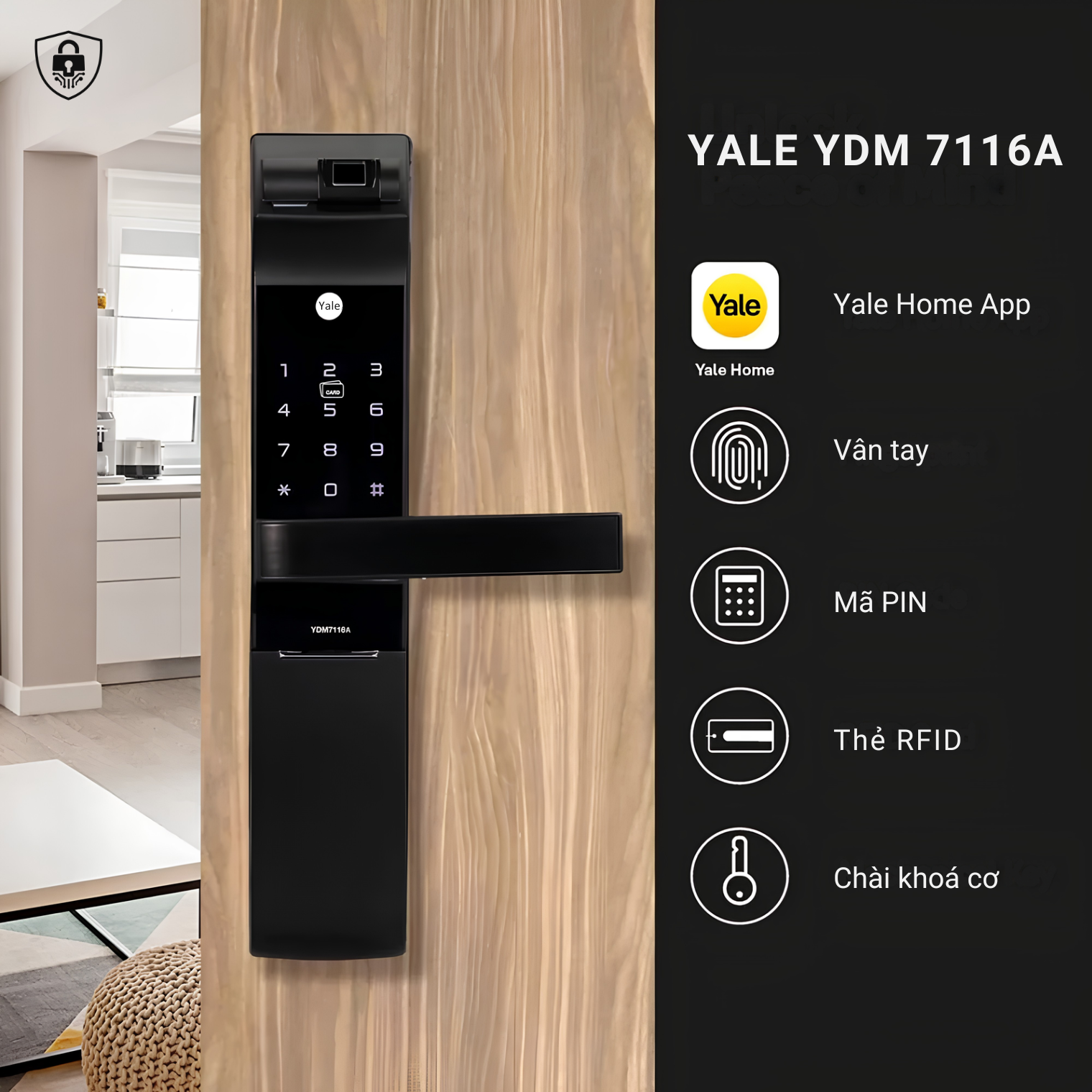 KHÓA THÔNG MINH YALE YDM 7116A KHÓA THÔNG MINH YALE YDM 7116A