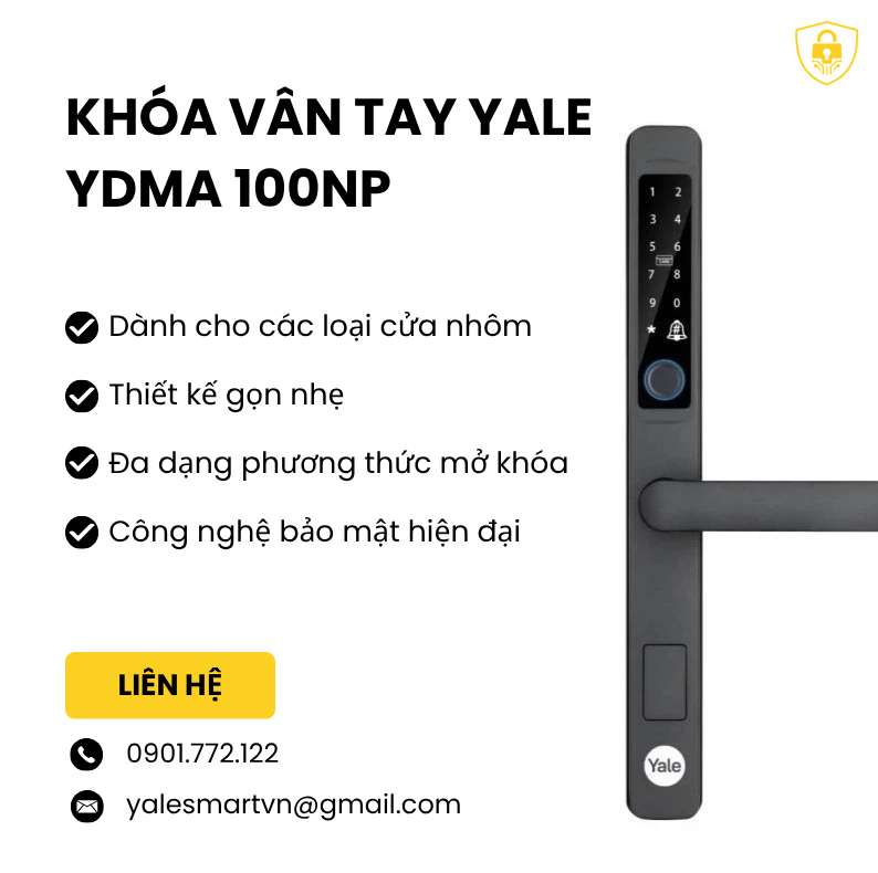 khóa điện tử yale cho cửa nhôm