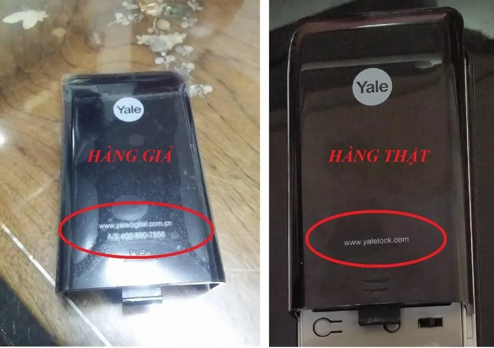 phân biệt khóa điện tử Yale chính hãng
