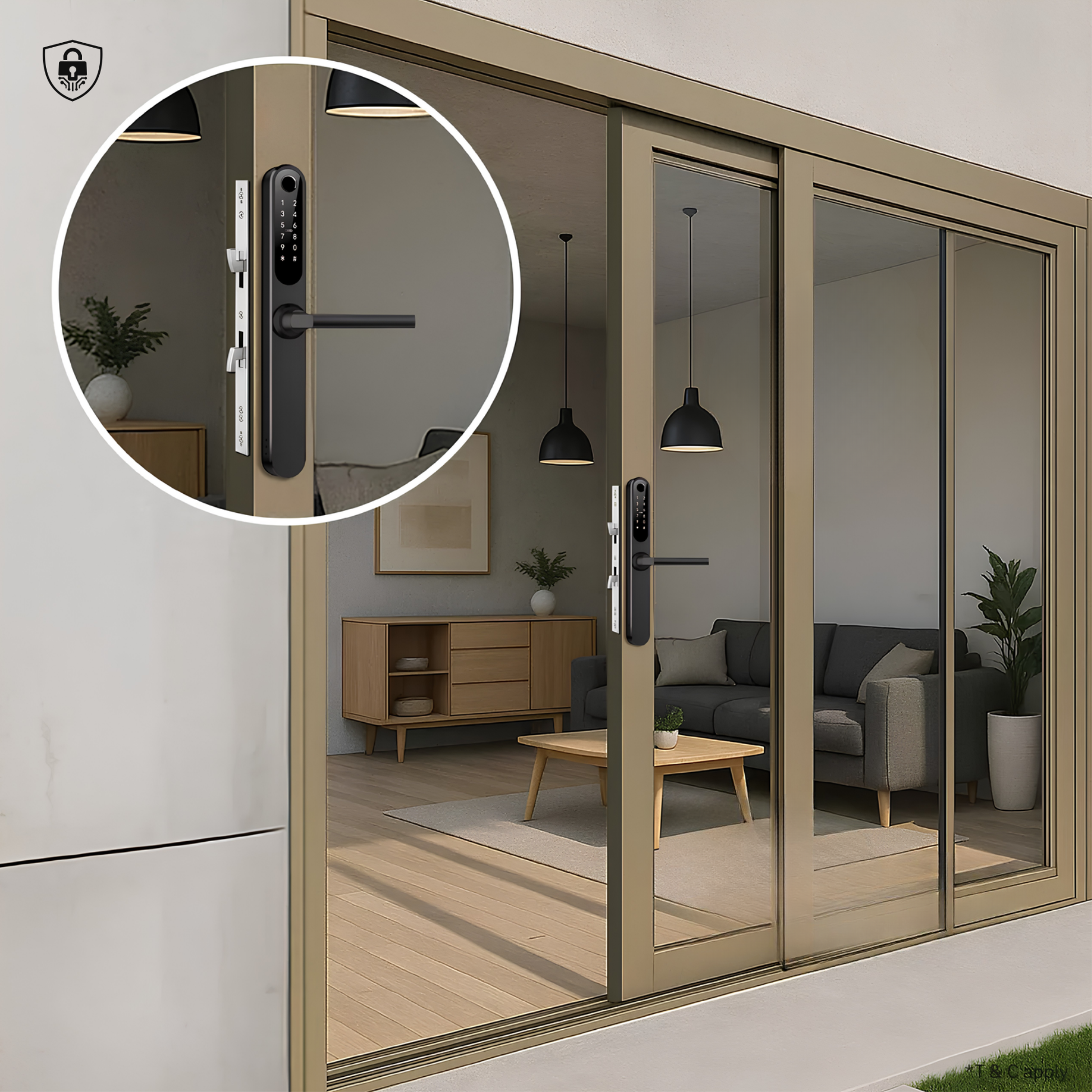 khóa vân tay cửa nhôm Yale